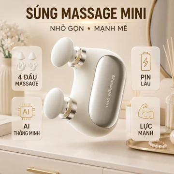 Súng massage xách tay, máy massage mini, súng massage đa năng, dụng cụ massage cơ, máy massage bỏ túi