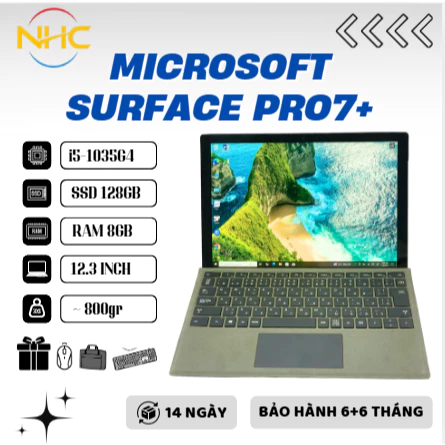 LapTop Cảm Ứng Microsoft surface pro 7 Core i5-1035G4 Ram 16gb SSD 256gb Màn touch 3k pin 2-5h
