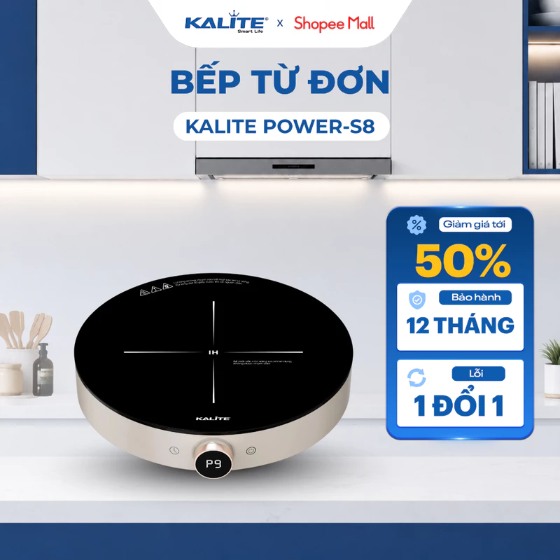 Bếp Từ Đơn Bếp Lẩu KALITE Power S8 2000W - Mặt Kính Pha Lê Chịu Nhiệt Cao - Tản Nhiệt Tốt Chín Đều — ảnh 1