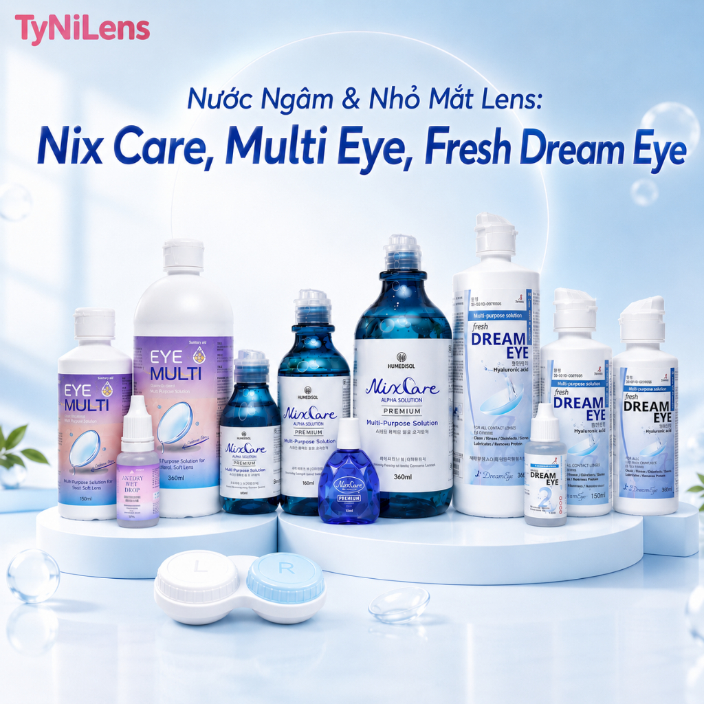 NƯỚC NGÂM, NHỎ MẮT LENS NIX CARE, FRESH DREAM EYE, EYE PLUS MULTI SOLUTION Dung Tích 360ml,160ml, 80ml