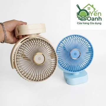 Quạt Kẹp DP Tích Điện Đa Năng–Quạt Kẹp Bàn, Kẹp Xe Đẩy Cho Bé, Êm Nhẹ, Không Ồn, Pin Sạc USB, 3 Cấp Độ Gió Mạnh/Vừa/Nhẹ