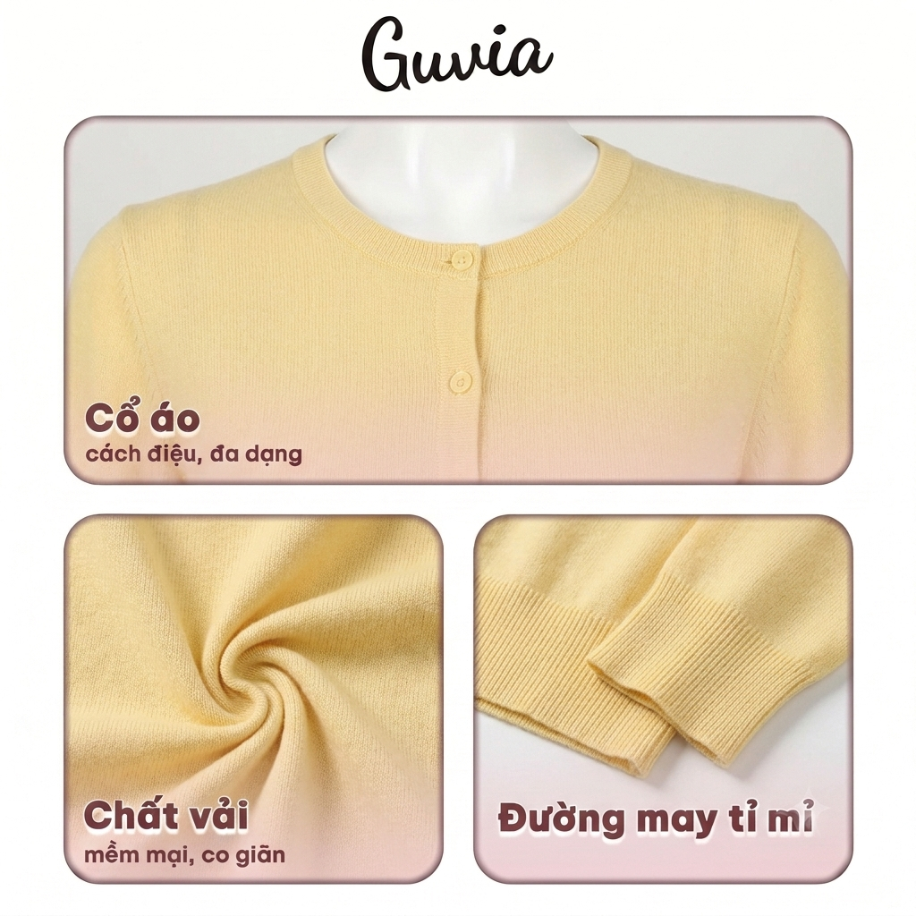 [MỞ BÁN] Áo Khoác Cardigan Trơn Nữ Tay Dài Có 8 Nút Basic Premium, Áo Khoác Mỏng Dáng Dài  Borip Mềm Mịn Đẹp GUVIA AK08 | BigBuy360 - bigbuy360.vn