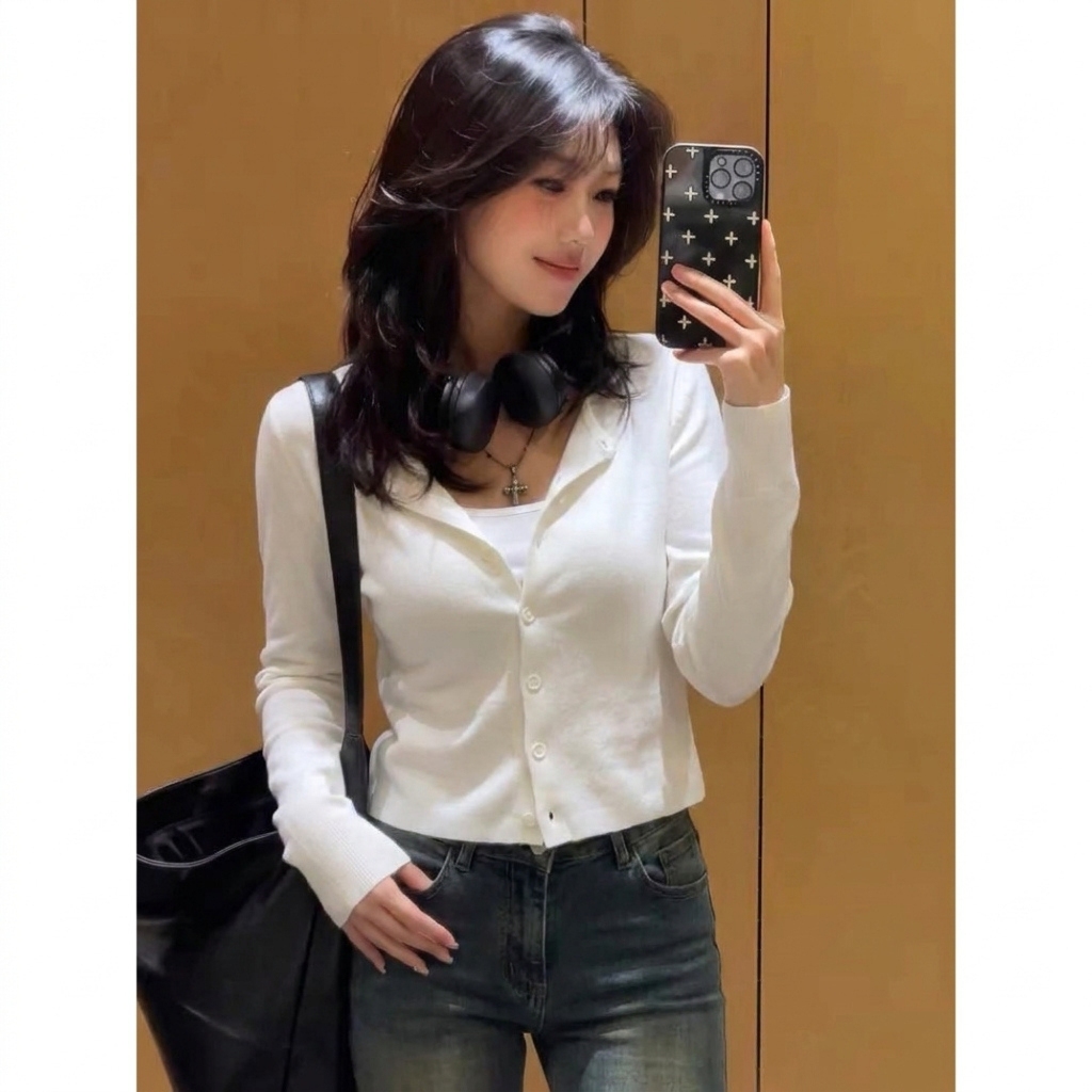 [MỞ BÁN] Áo Khoác Cardigan Trơn Nữ Tay Dài Có 8 Nút Basic Premium, Áo Khoác Mỏng Dáng Dài  Borip Mềm Mịn Đẹp GUVIA AK08 | BigBuy360 - bigbuy360.vn