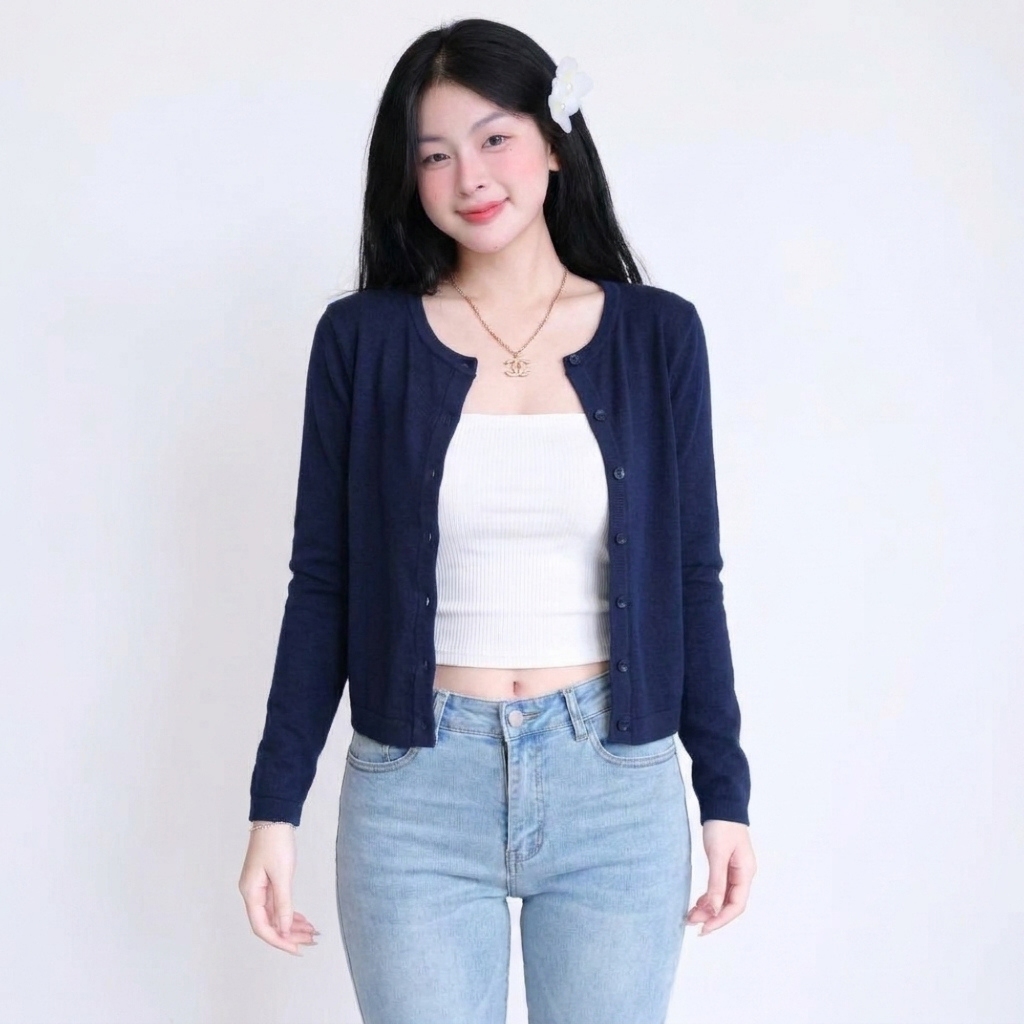 [MỞ BÁN] Áo Khoác Cardigan Trơn Nữ Tay Dài Có 8 Nút Basic Premium, Áo Khoác Mỏng Dáng Dài  Borip Mềm Mịn Đẹp GUVIA AK08 | BigBuy360 - bigbuy360.vn