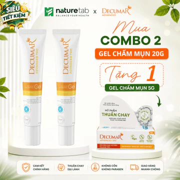 Combo 2 Gel chấm mụn mờ thâm Decumar THC 20g