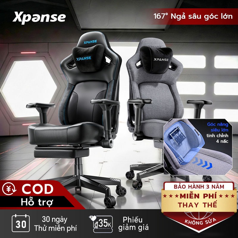 Ghế gaming Xpanse X7 Tựa lưng bionic đẩy trước động thái giảm áp, ghế công thái học ghế văn phòng ghế làm việc