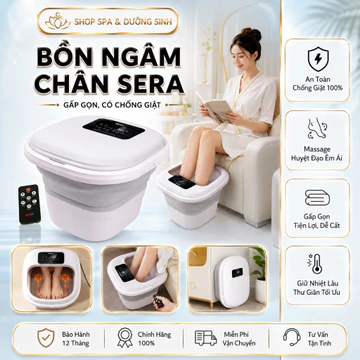 ( Có Chống Giật - Tặng gói ngâm chân ) Bồn Ngâm Chân Gấp Gọn. Bồn Sera Cao Cấp. Massage Chân. Chăm Sóc Sức Khỏe