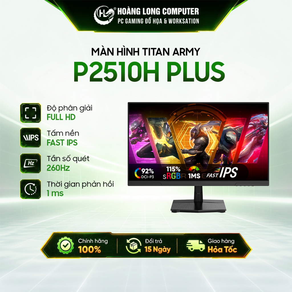 Màn Hình Titan Army P2510H Plus 25 Inch 260hz Fast Ips Full Hd 1ms Chuyên Game, Bảo Hành 36 Tháng
