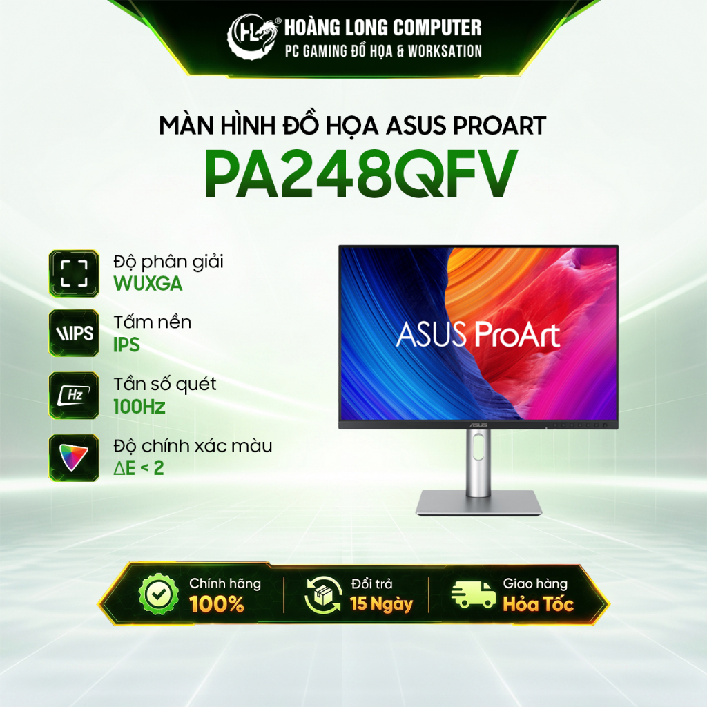 Màn Hình Đồ Họa ASUS ProArt PA248QFV 24 Inch 1920x1200 IPS 16:10 100Hz WLED Chính Hãng 