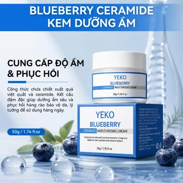 YEKO Kem dưỡng ẩm cho da mặt từ việt quất 50g Cấp nước nuôi dưỡng làm sáng da Kem phục hồi da Sản phẩm chăm sóc da mặt