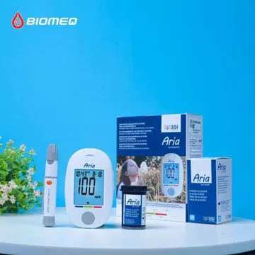 Tặng Máy Huyết Áp Microlife | Bộ Máy Đo Đường Huyết ARIA & Hộp 25 Que, Độ Chính Xác Cao, BH Trọn Đời