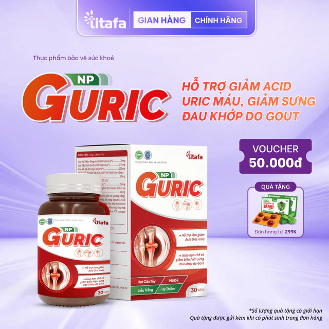 TPBVSK NP Guric (Hộp 30 viên) - Hỗ trợ giảm acid uric máu, giảm sưng đau khớp do gout