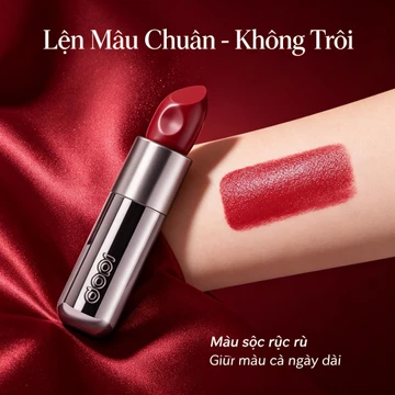 Son thỏi DOPI dưỡng ẩm mịn môi, khóa màu bền không dính ly, dưỡng chống nhăn làm mờ nếp nhăn môi, dưỡng mềm môi suốt ngà