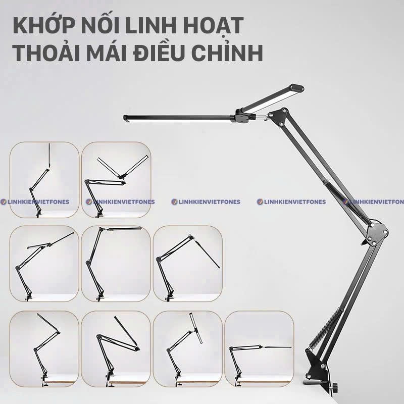 Đèn học led kẹp bàn 3 màu siêu sáng chống cận mẫu xoay 360 độ ngang/dọc Setup bàn làm việc chuyên nghiệp tiết kiệm điện | BigBuy360 - bigbuy360.vn