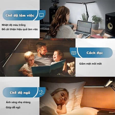 Đèn học led kẹp bàn 3 màu siêu sáng chống cận mẫu xoay 360 độ ngang/dọc Setup bàn làm việc chuyên nghiệp tiết kiệm điện | BigBuy360 - bigbuy360.vn