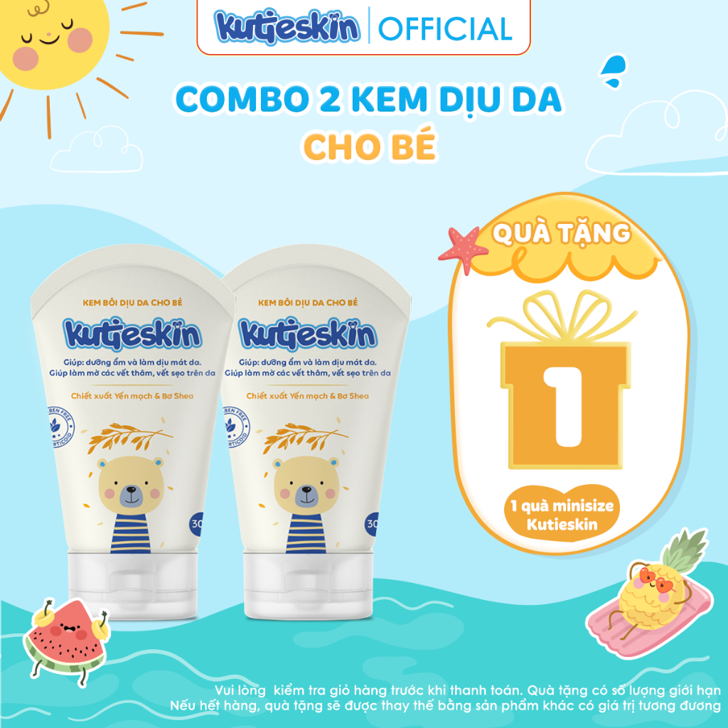 Combo 02 Kem bôi dịu da cho bé Kutieskin - 2 KDD02