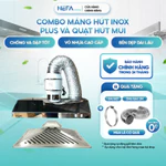[Chính hãng] Combo máng hút khói inox NEFA và quạt hút mùi kèm khay hứng dầu hút mùi khói bếp, lọc không khí, thông gió — ảnh 1