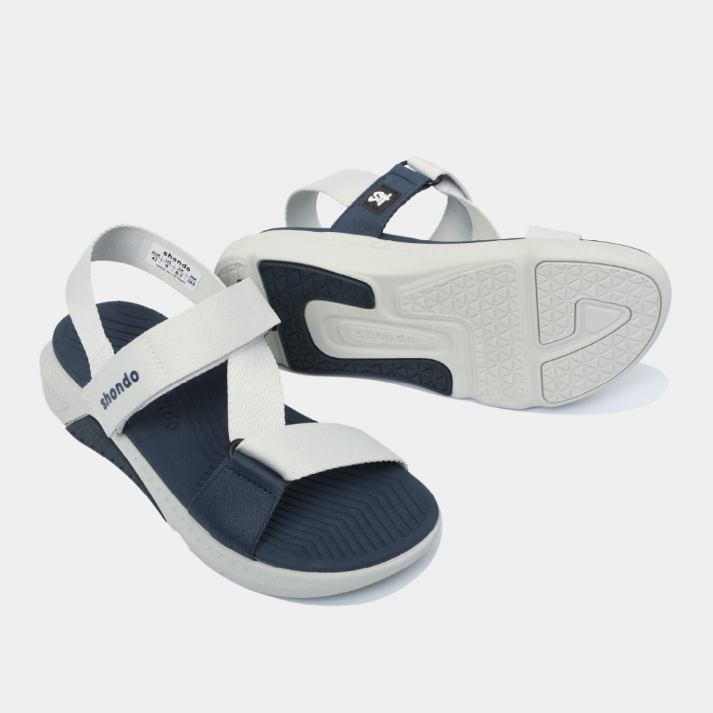 Giày Sandal Nam Nữ Shondo F7R Quai Chéo Thể Thao Đi Học Đi Chơi Xám Rêu Xanh Dương F7R2435 | BigBuy360 - bigbuy360.vn