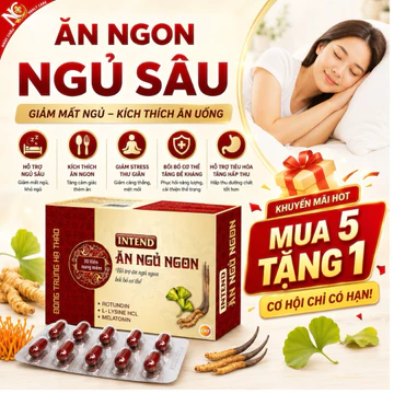 Viên Uống Ăn Ngon Ngủ Ngon Intend – Giảm Mất Ngủ, Ngủ Sâu Giấc, Ăn Uống Ngon Miệng (Hộp 30 Viên)