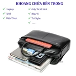 Cặp Xách Công Sở Da Bò Cao Cấp, Cặp Da Công Sở Đựng Laptop Đi Làm Bền Đẹp Chống Nước Bảo Hành 1 Năm — ảnh 5
