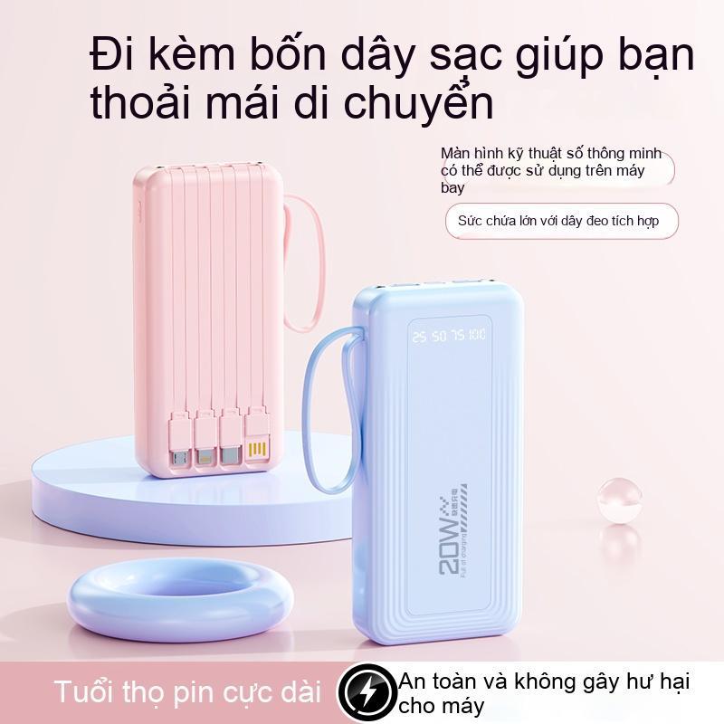 Sạc dự phòng 50000mAh/80000mAh VN06 20W sạc nhanh PD20W tích hợp cống sạc tiện lợi có đèn led - Đen Titan pin dự