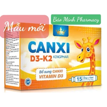 Siro Canxi D3-K2 KINGPHAR – Bổ Sung Canxi, D3 & K2 – Giúp Xương Răng Chắc Khỏe – Hộp 20 Ống x 5ml
