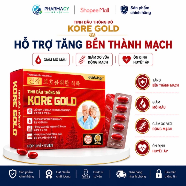 Tinh Dầu Thông Đỏ Chính Hãng - Hỗ Trợ Tim Mạch , giảm mở máu, giảm sơ vữa thành mạch ( Hộp 50 viên )