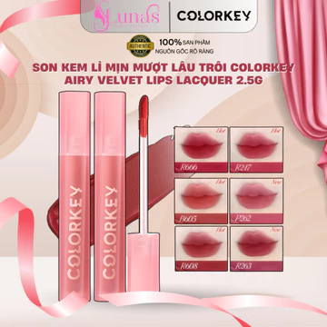 Son Kem Lì Mịn Mượt Colorkey Airy Velvet Lip Lacquer 3g