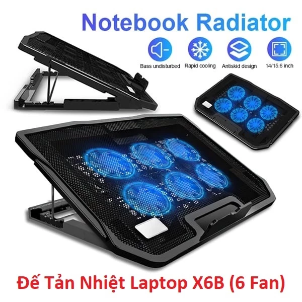 Đế Tản Nhiệt Laptop X6B (6 Fan) và Đế Tản Nhiệt Laptop V5, 5 Quạt/ N1314. (4 Quạt). LMS