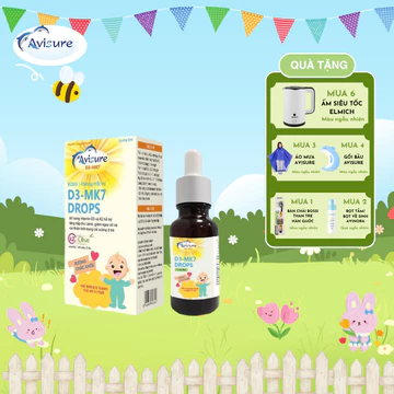 (CHÍNH HÃNG) [QUÀ Y HÌNH] Avisure D3- Mk7 Drop - Bổ sung vitamin D3 và vitamin K2 cho cơ thể, giúp tăng cường hấp