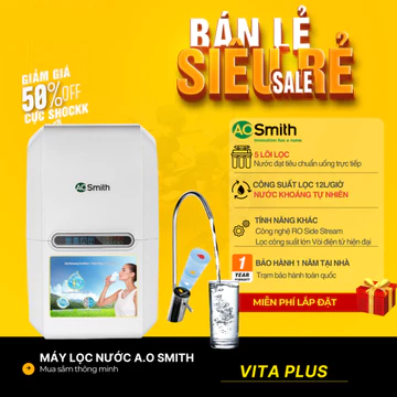 [MIỄN PHÍ LẮP ĐẶT] Máy lọc nước giữ khoáng tự nhiên A.O Smith Vita Plus