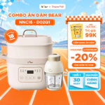 Combo Nồi Nấu Cháo Chậm BEAR 1.6L NNC16 & Máy Xay Ăn Dặm 6 Lưỡi D02Q1 Nồi Nấu Chậm Nồi Chưng Yến Hấp Hầm Cách Thuỷ — ảnh 1