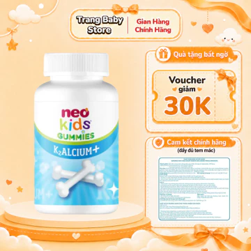 Canxi Neo Kids Gummies K2ALCIUM+, Canxi cho bé, Canxi Neo Kids Bổ Sung Canxi Kết Hợp D3K2 MK7 Cho Con Cao Lớn