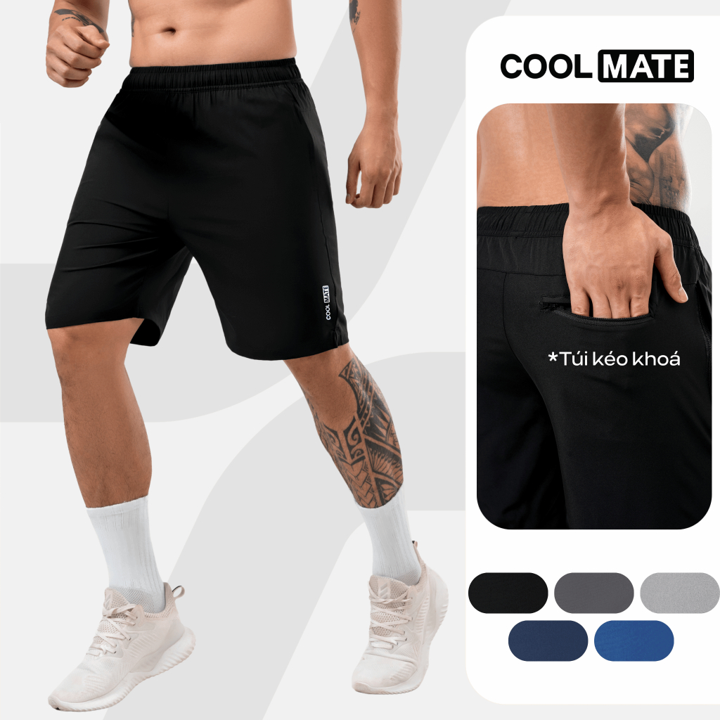 Quần thể thao nam Max Ultra Short V2 kiểu dáng thể thao có túi khóa sau Coolmate