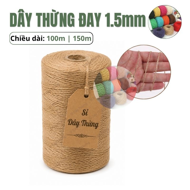 Cuộn 160m/100m dây thừng, dây gai, dây bố, dây đay trang trí handmade size 1.5mm