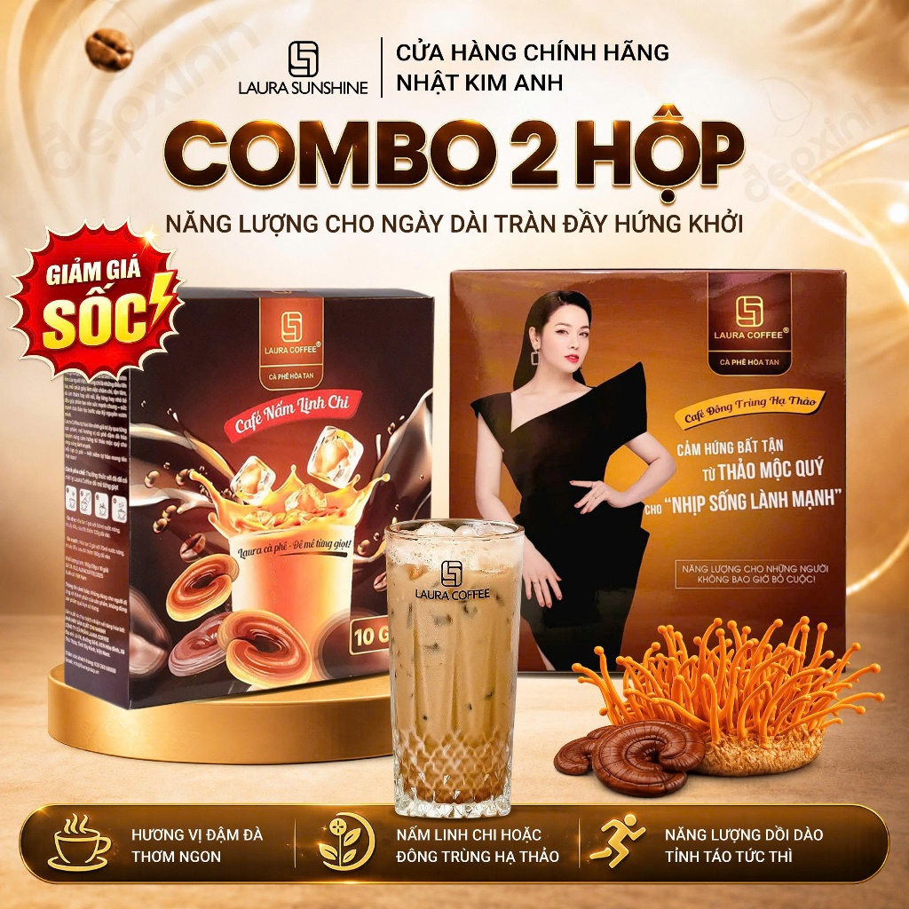 [KOL] Combo 2 Hộp cà phê Laura Coffee Nhật Kim Anh (2 hộp x 10 gói)