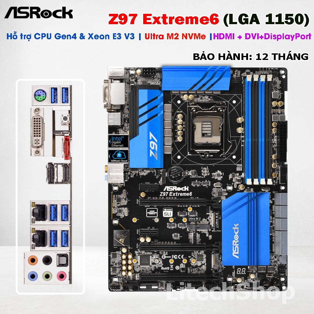 Main ASRock Z97 Extreme6 Socket 1150 DDR3 Ultra M.2 NVMe SATA3 USB