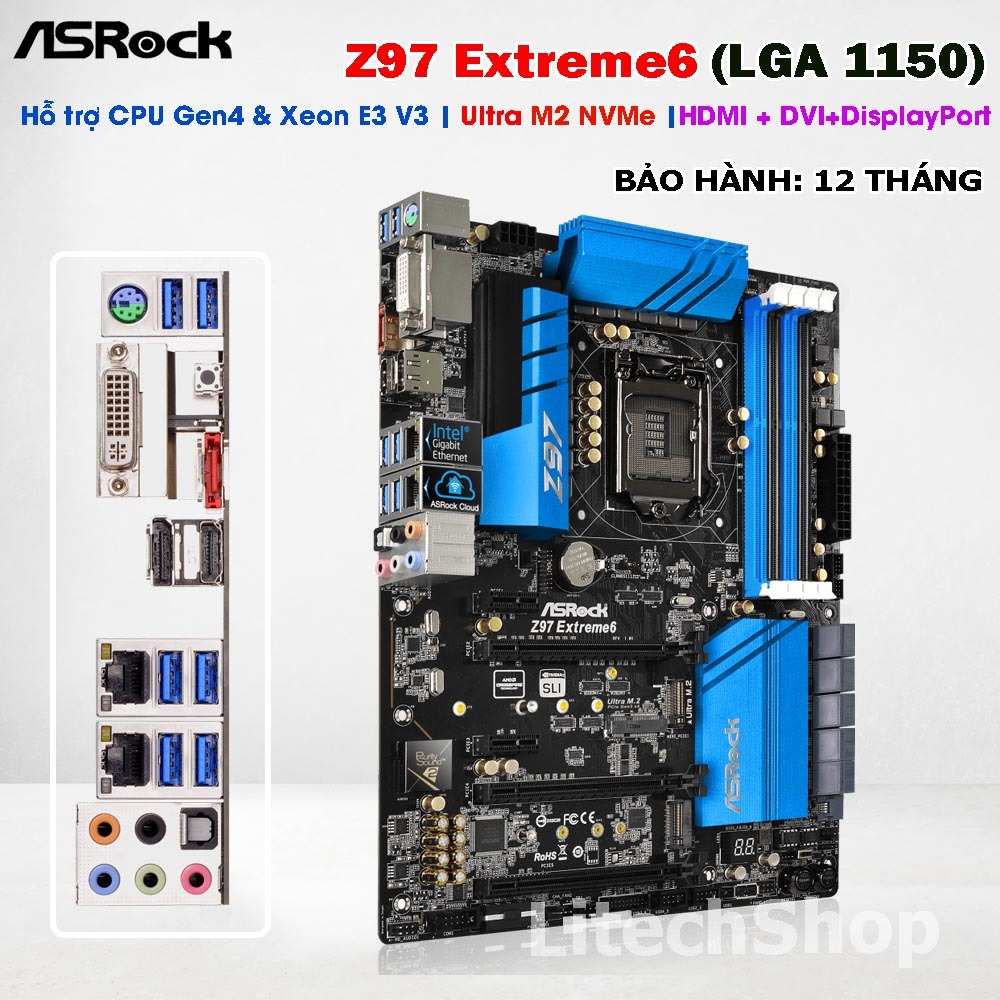 Main ASRock Z97 Extreme6 Socket 1150 DDR3 Ultra M.2 NVMe SATA3 USB