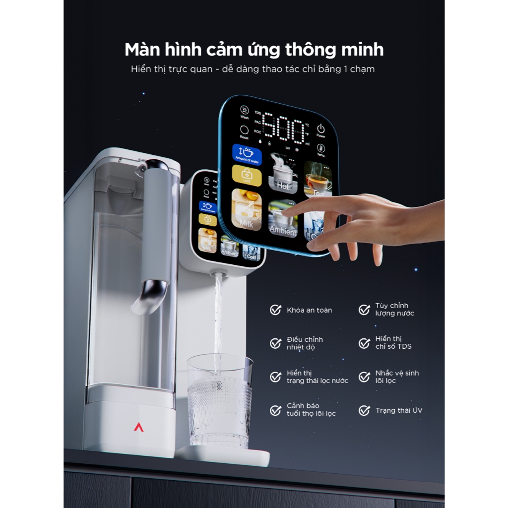 [TẶNG ĐẦU LỌC CF30] Máy Lọc Nước Để Bàn ANJIER T4 Bù Khoáng Nóng Lạnh | Chính Xác Nhiệt Độ-Lõi Lọc Đôi-UVC khử khuẩn | BigBuy360 - bigbuy360.vn