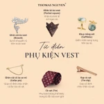 Bộ phụ kiện vest 5 món cao cấp cho nam - Cà vạt lụa tơ tằm, khăn, kẹp, ghim, măng sét - Thomas Nguyen — ảnh 3