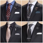 Bộ phụ kiện vest 5 món cao cấp cho nam - Cà vạt lụa tơ tằm, khăn, kẹp, ghim, măng sét - Thomas Nguyen — ảnh 8