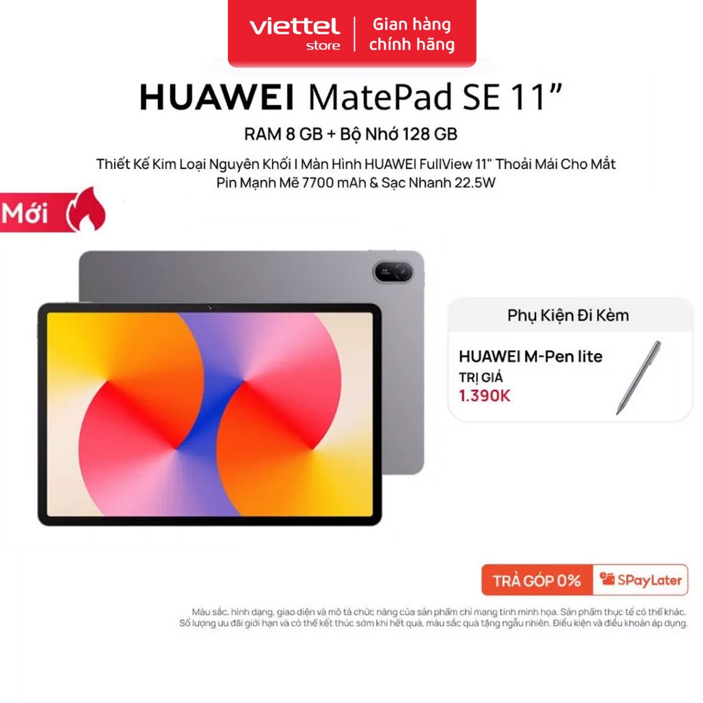 Máy tính bảng HUAWEI MatePad SE 11” 8GB+128GB | Thiết Kế Kim Loại Nguyên Khối| Màn Hình FullView 11" | BigBuy360 - bigbuy360.vn