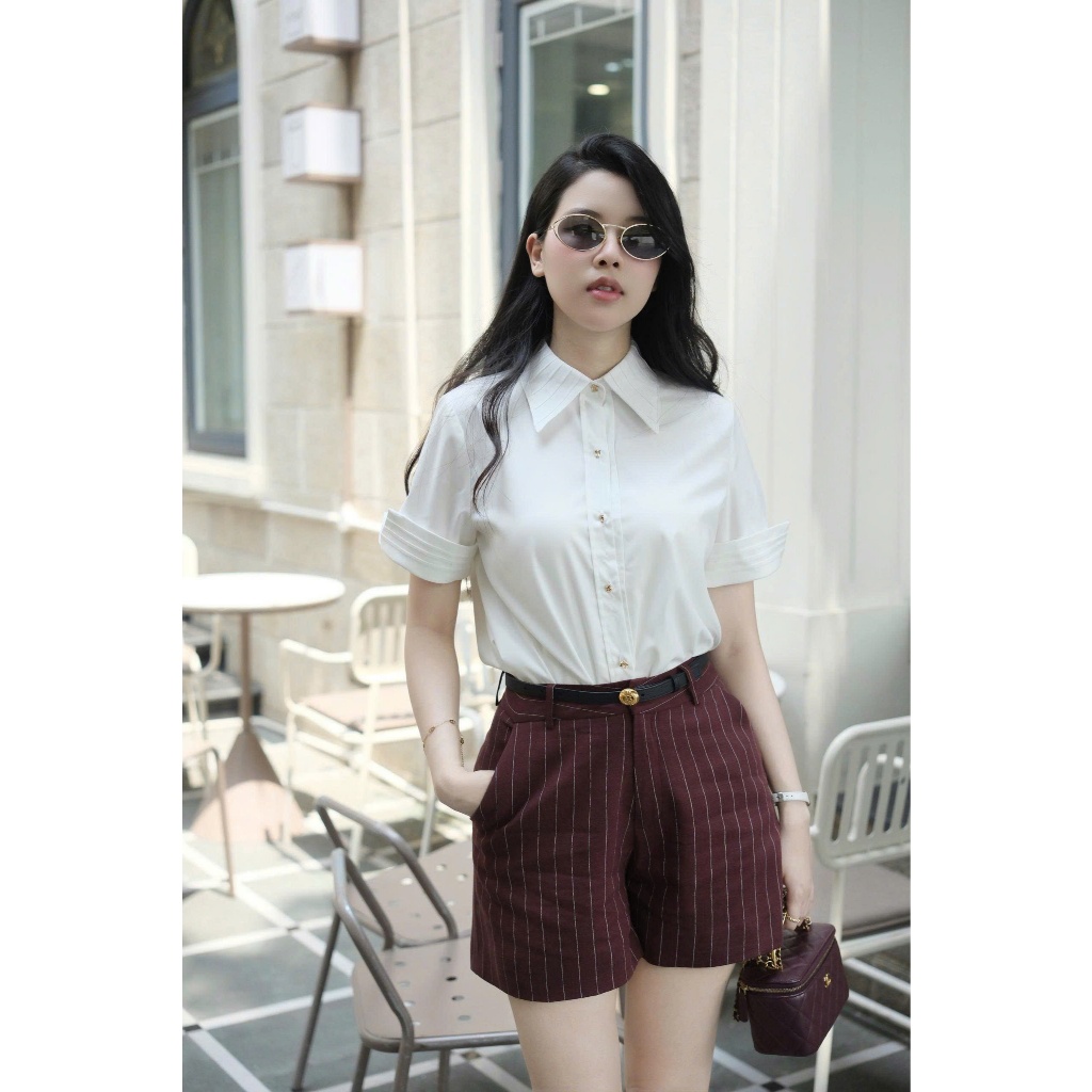 [ BOHEE ] - Quần short kẻ sọc Form suông - Q196