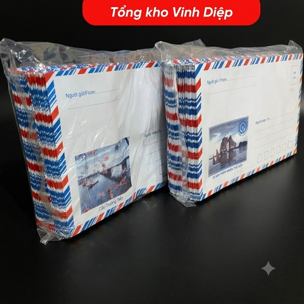 Combo ~200 chiếc ,Phong bì thư phong bì bưu điện loại đẹp có keo dán