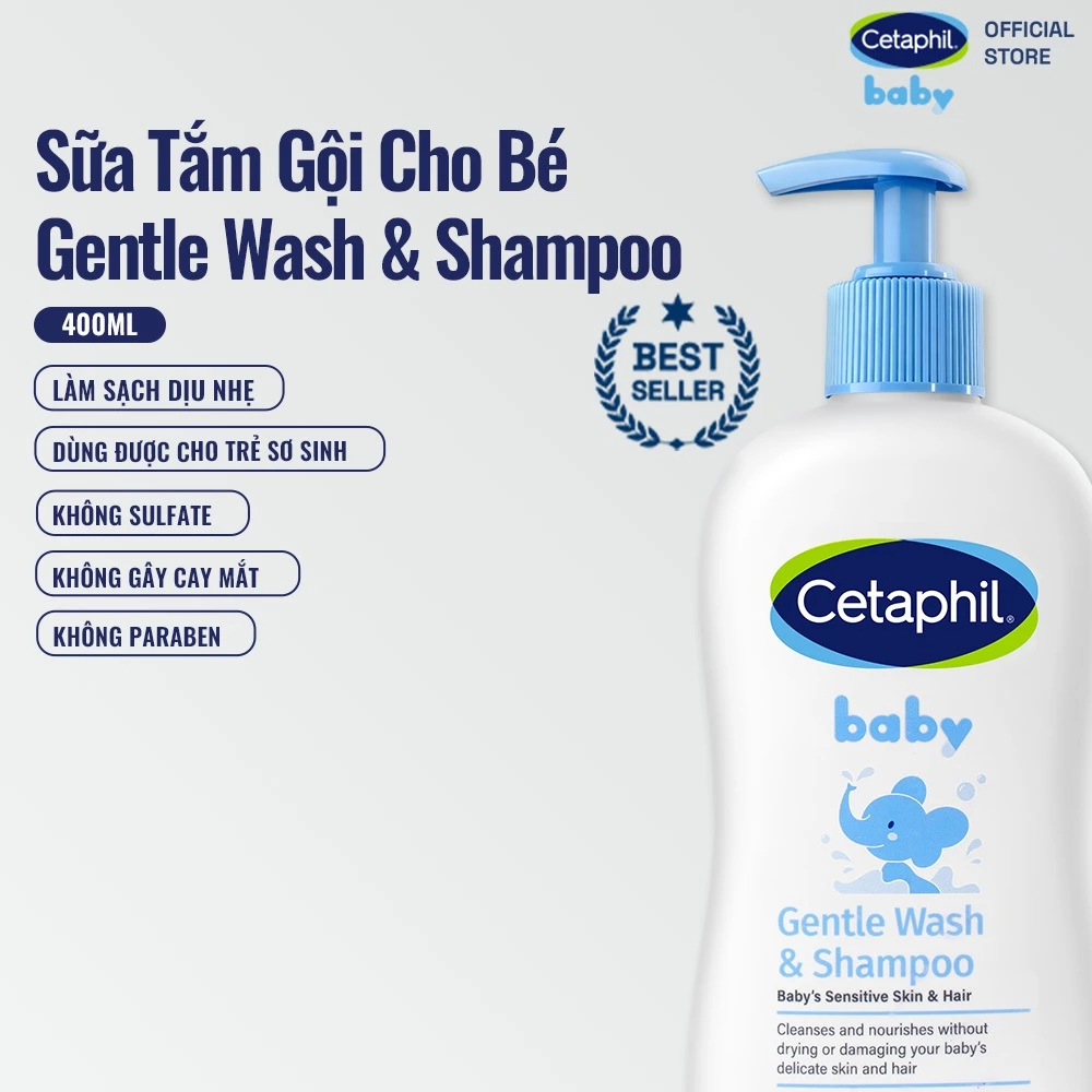Sữa tắm gội Cetaphil Baby Gentle Wash & Shampoo 400ml