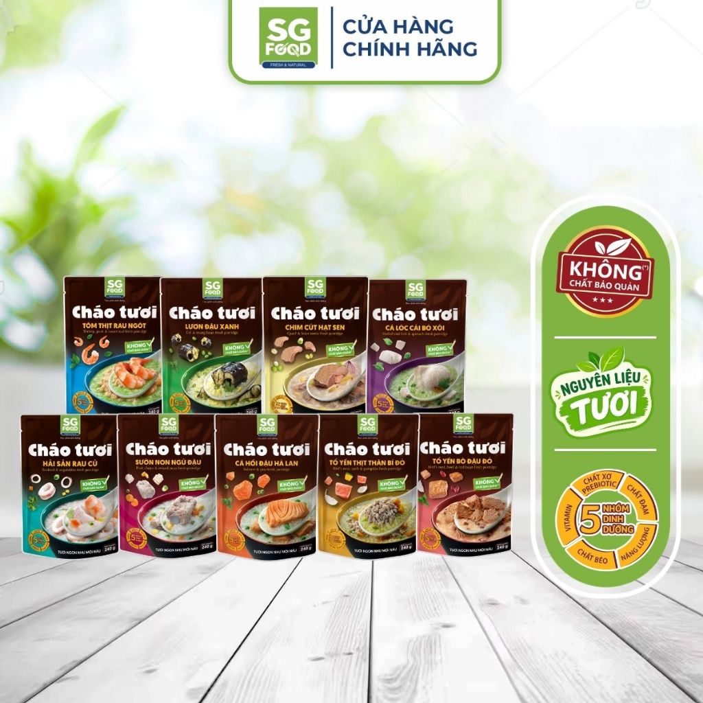 Cháo Tươi SG Food Ăn Liền Cho Bé Và Người Lớn 240gr