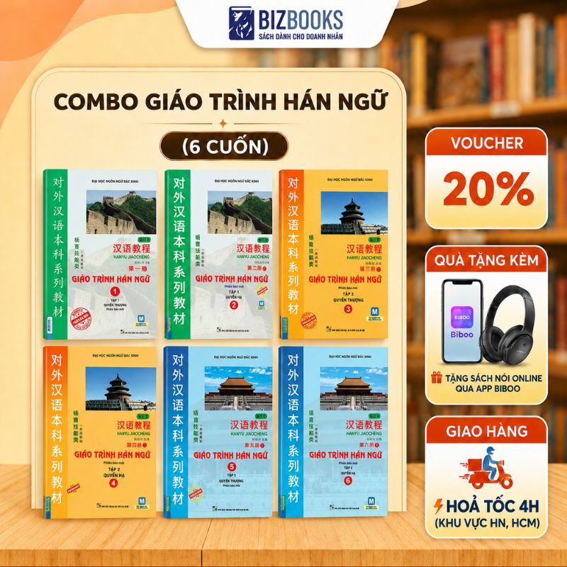 Sách Combo Giáo Trình Hán Ngữ 6 Quyển Luyện Thi HSK Học Tiếng