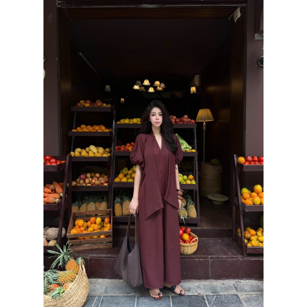 {SONYC} - MỞ BÁN TẶNG KÈM ĐAI - Đầm "Thu An" Xẻ Tà Dáng Dài Sang Trọng - Form Suông Ruộng - Che Khuyết Điểm -  SNC27
