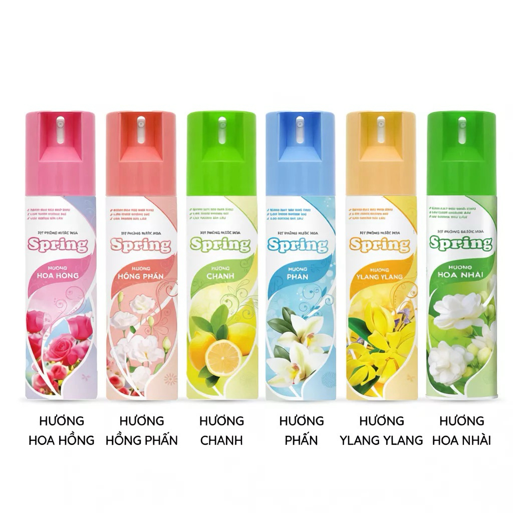 Spring Xịt Phòng Nước Hoa Thơm Lâu, Dễ Chịu, Thanh Lọc Không Khí 225ml