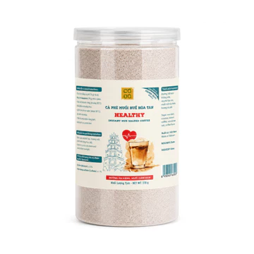 Hũ cà phê muối Huế hoà tan Healthy - đường ăn kiêng, muối giảm mặn (270g)